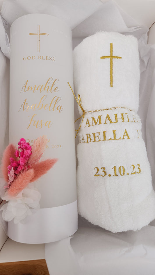 Personalised Candle and Towel set