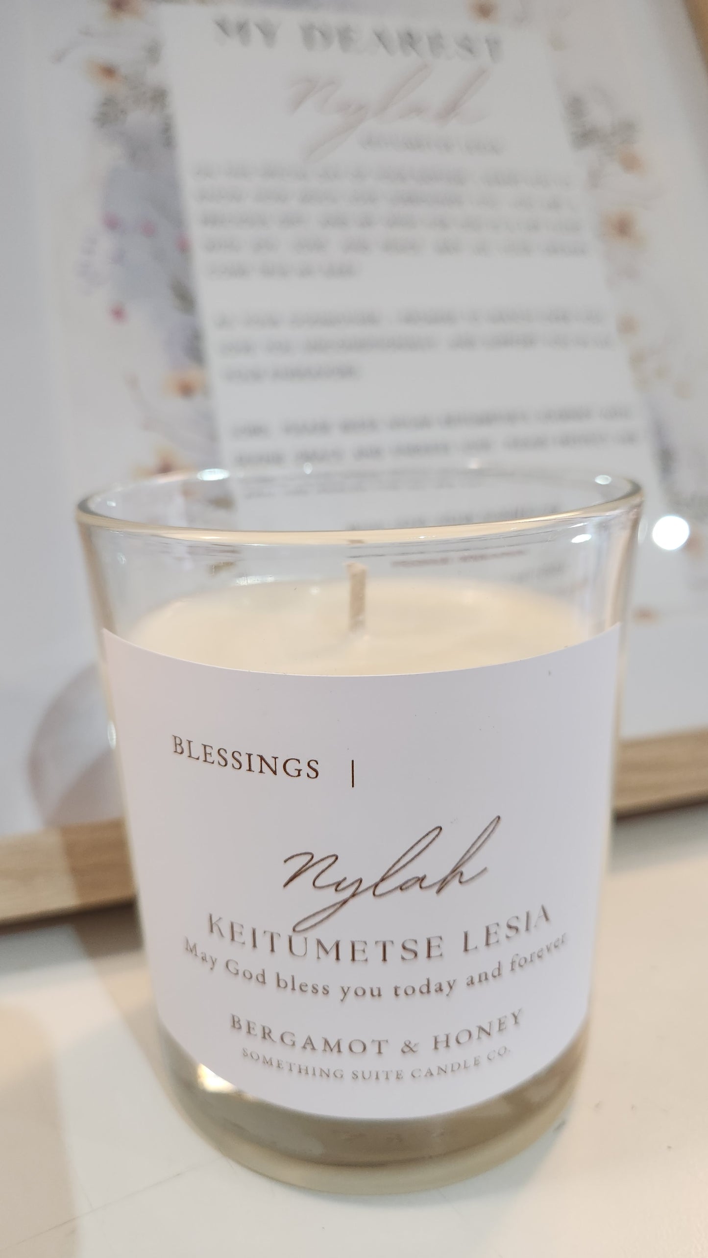 Personalised scented candle and frame set