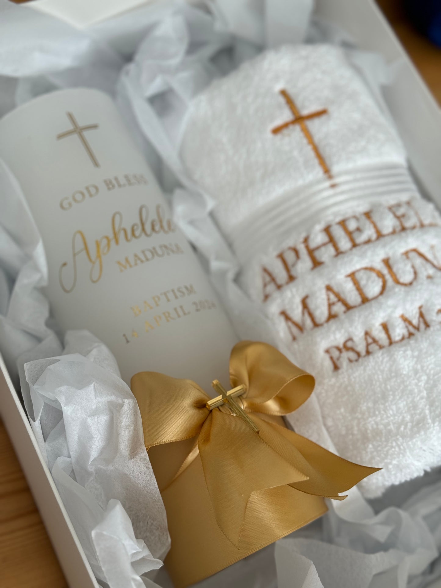 Personalised Candle and Towel set