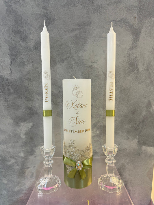 Unity Wedding Candle Set with Glass Holders