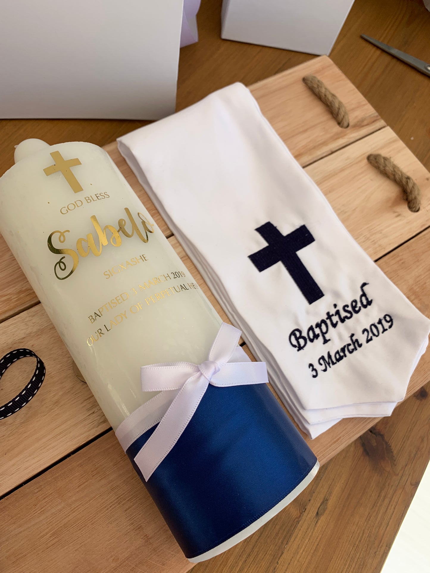 Personalised Candle and Stole Set
