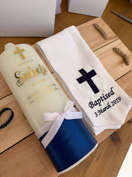 Personalised Candle and Stole Set
